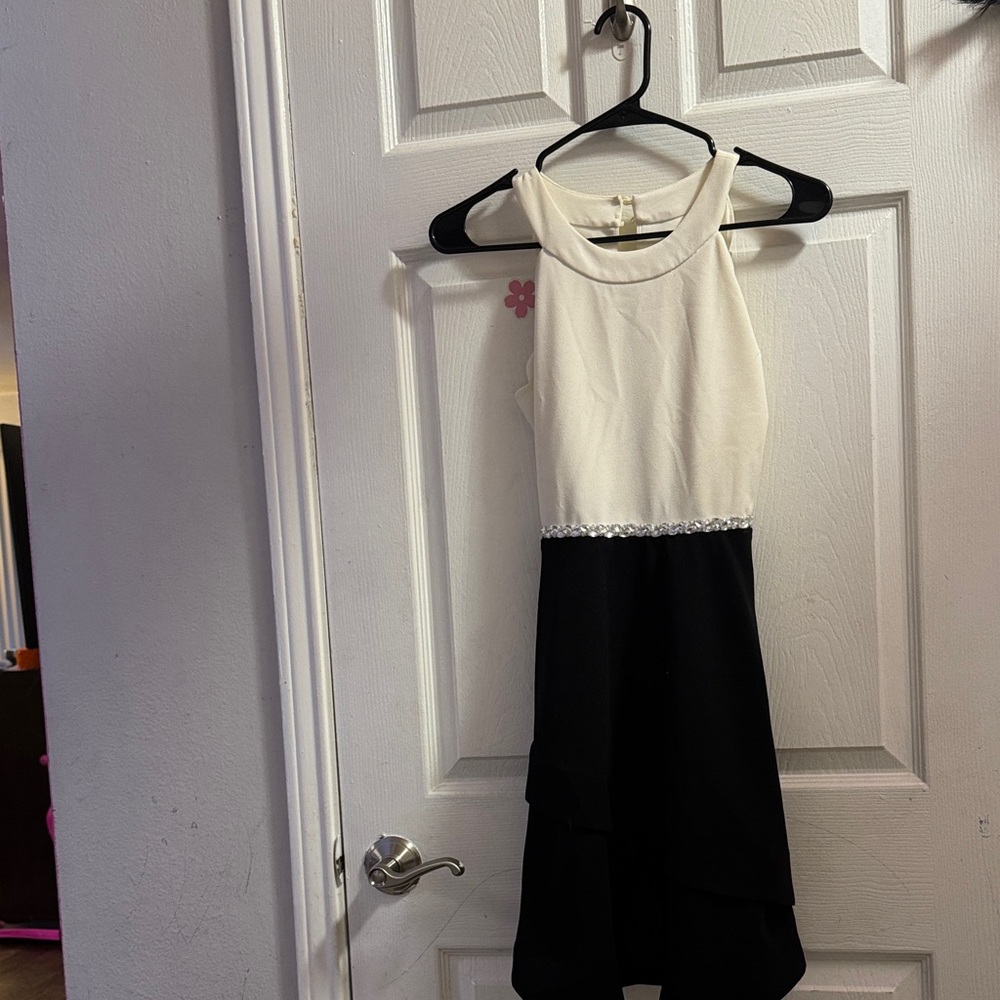Speechless Black and White Formal Kids Dress